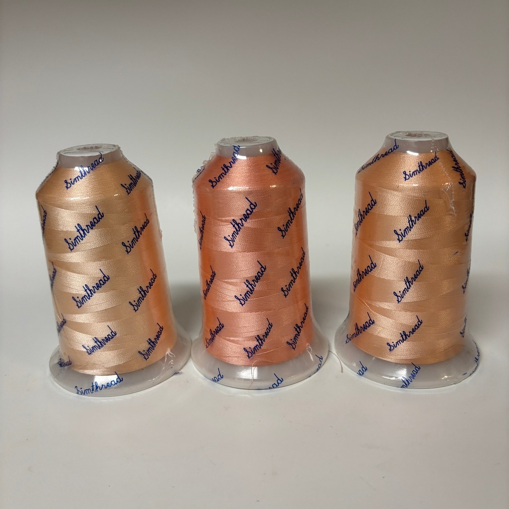 Simthread 40WT 100% Polyester Embroidery Thread 5500Y Peach Pink Lot of 3